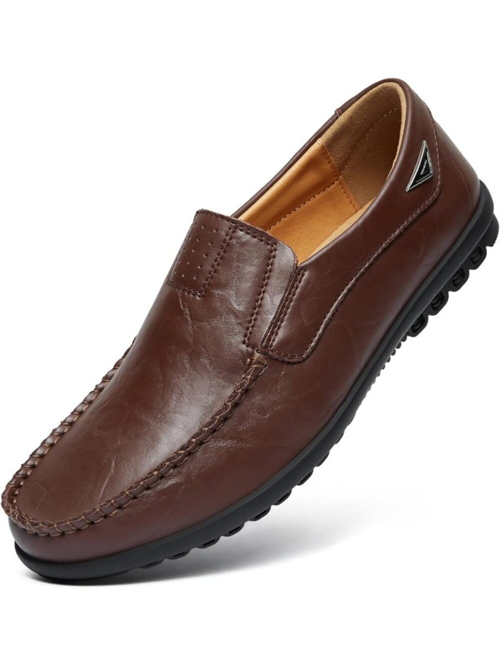 Stylish Men's Casual Leather Slip-On Loafers for Everyday Wear and Comfort